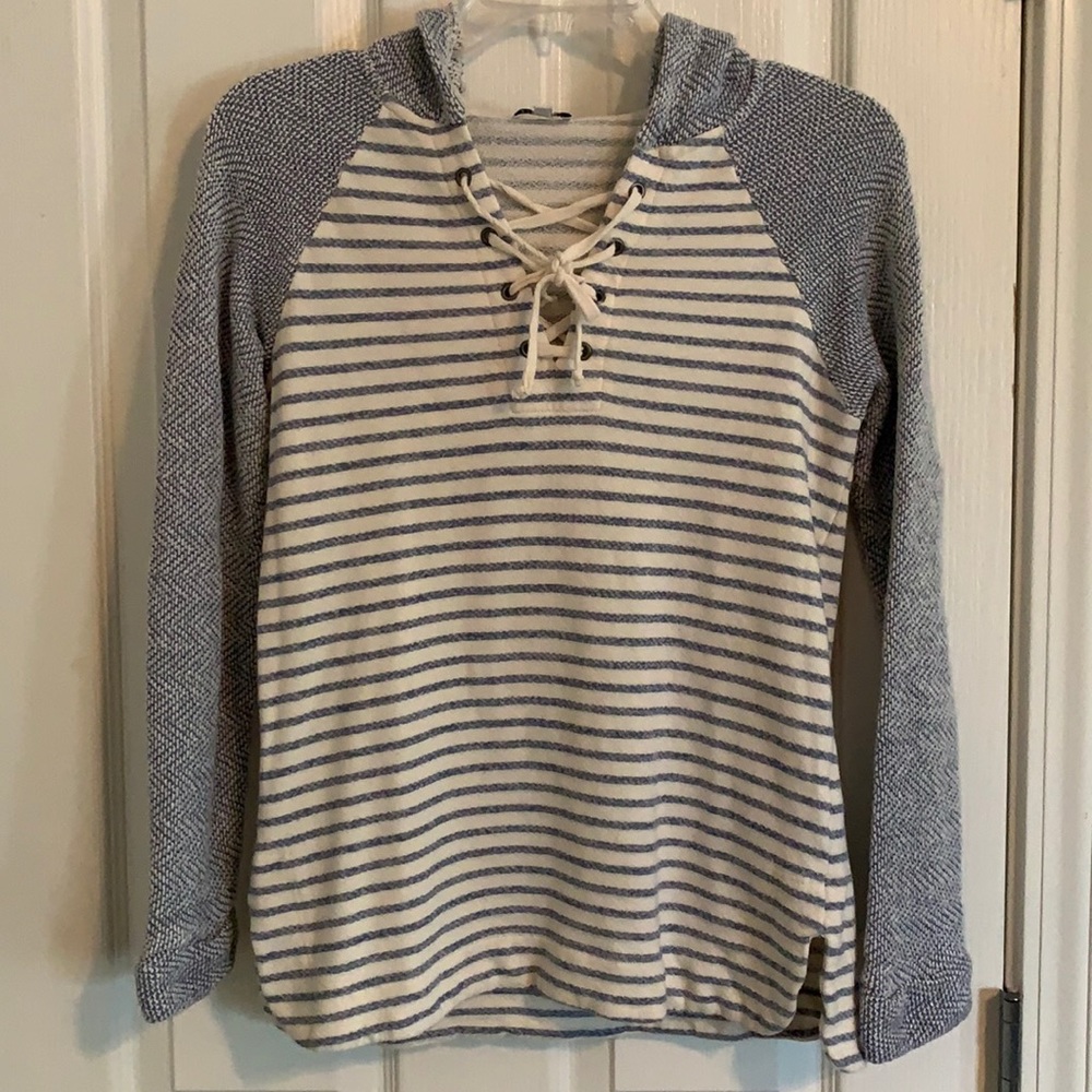 EC Splendid Terry Hooded Lace-Up Sweatshirt